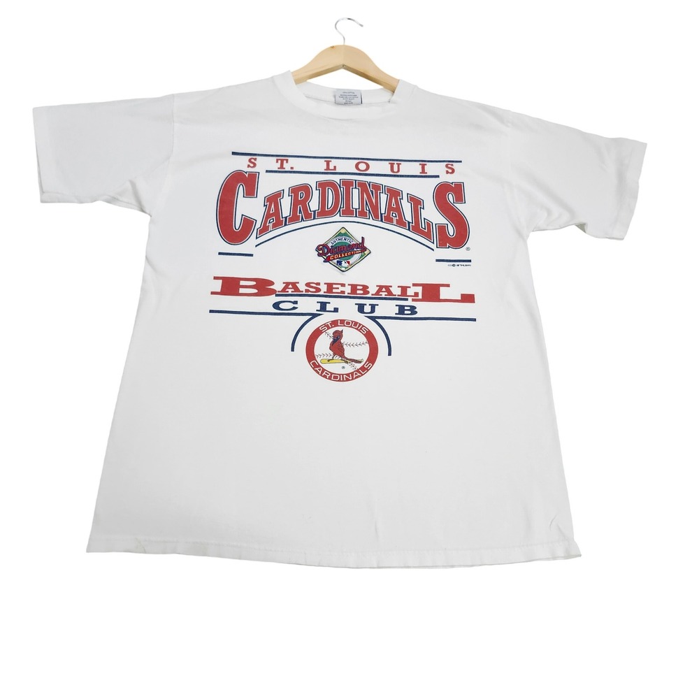 Vintage 1993 St Louis Cardinals Baseball Club T-Shirt White College Concepts L